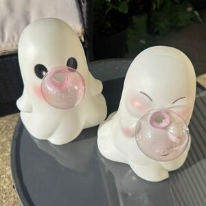 Ghost w Bubble‎ Blow Mold Halloween Light 8 inches Decor Spooky Dollar General